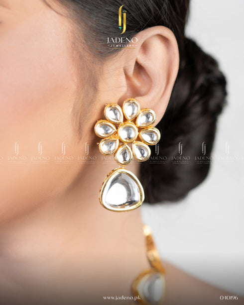 Pure Indian Jaipuri Charm Kundan Necklace with Meena